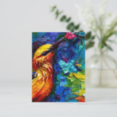 Een prachtig Hummingbird gemengd media schilderen Briefkaart (Staand voorkant)