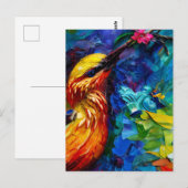 Een prachtig Hummingbird gemengd media schilderen Briefkaart (Voorkant / Achterkant)