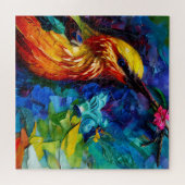 Een prachtig Hummingbird gemengd media schilderen Legpuzzel (Horizontaal)