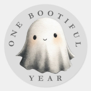 Eén prachtig jaar spook eerste verjaardag sticker