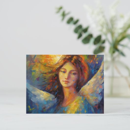 Een prachtig kleurrijk Angel Briefkaart (Staand voorkant)