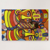 Een prachtig kleurrijk schilderij van twee Afrikaa Legpuzzel (Horizontaal)