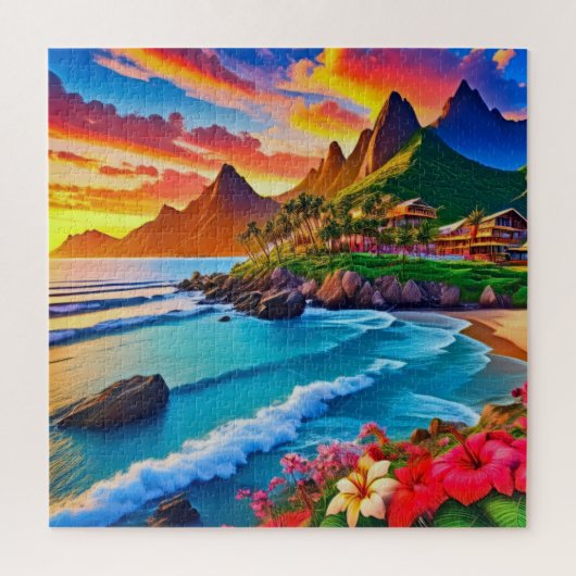 Een prachtig kustlandschap legpuzzel (Verticaal)