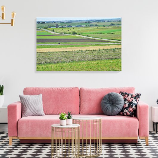 Een prachtig landschap Uitzicht van een Boerderij  Canvas Afdruk (Insitu (Woonkamer))