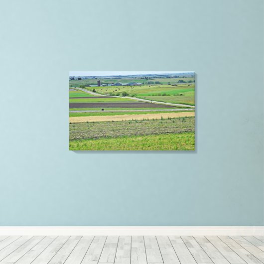 Een prachtig landschap Uitzicht van een Boerderij Canvas Afdruk (Insitu (Houten vloer))