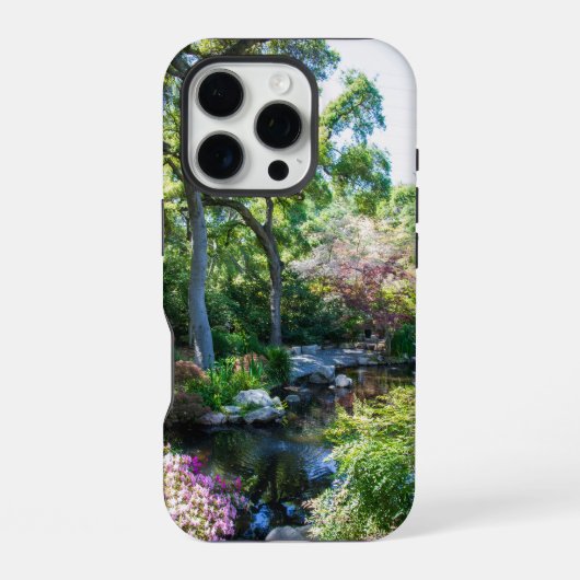een prachtig lentelandschap in een Japanse tuin iPhone Hoesje (Achterkant)