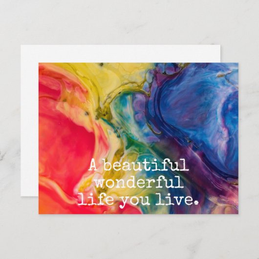 Een prachtig leven dat je leeft in Quote Briefkaart (Voorkant / Achterkant)