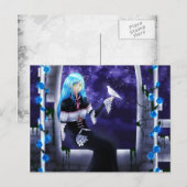 Een prachtig mysterieus meisje met een duif briefkaart (Voorkant / Achterkant)