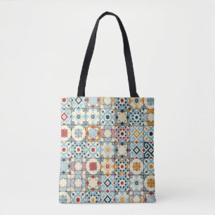 Een prachtig, naadloos patroon met een wit kleurri tote bag