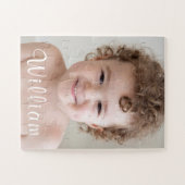 Een prachtig peutertje met Baby foto op grote foto Legpuzzel (Horizontaal)