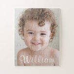 Een prachtig peutertje met Baby foto op grote foto Legpuzzel<br><div class="desc">Beauful Boy Toddler Baby Foto groot stuk puzzle</div>