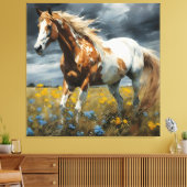 Een prachtig Pinto Paard Canvas Afdruk (Insitu (Woonkamer))