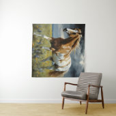 Een prachtig Pinto Paard in de wei Wandkleed (In Situ (horizontaal))