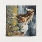 Een prachtig Pinto Paard Wandkleed (Voorkant (horizontaal))