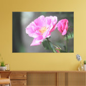 Een prachtig roze rozendoek canvas afdruk (Insitu (Woonkamer))