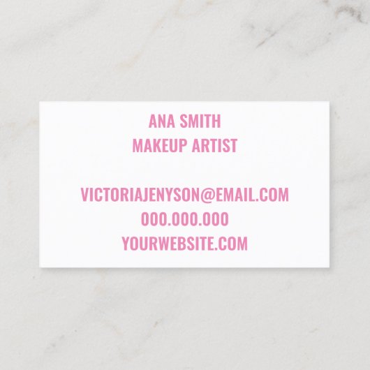 Een prachtig spectrum van roze visitekaartje (Achterkant)