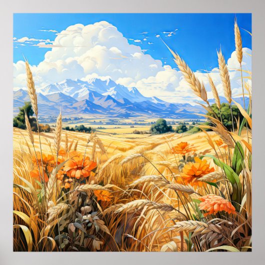 Een prachtig uitzicht op de prairie poster (Voorkant)