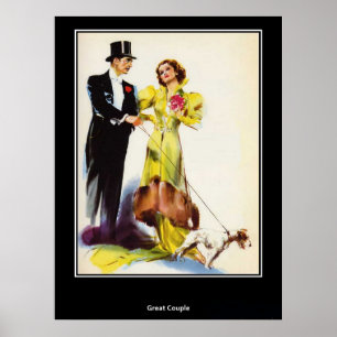 Een Prachtig Uitziend Koppel Vintage Retro Poster