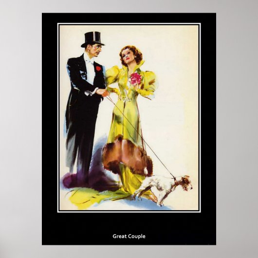 Een Prachtig Uitziend Koppel Vintage Retro Poster (Voorkant)