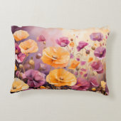 Een prachtig veld van kleurrijke papavers. accent kussen (Achterkant)