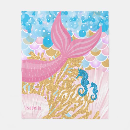 Een prachtig 🧜 ‍ ♀️ Zeemeermin Fleece Deken (Voorkant)