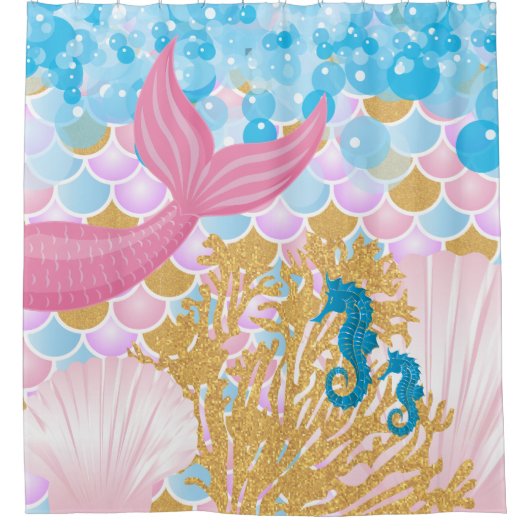 Een prachtig Zeemeerminnleven Douchegordijn (Voorkant)