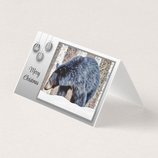 Een prachtig zwart Beer in de sneeuw. Kaart (Voorkant)