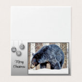 Een prachtig zwart Beer in de sneeuw. Kaart (Buitenkant ongevouwen)