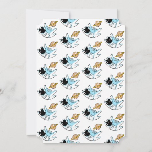 Een prachtige Astronaut Boy's Verjaardag Uitnodigi Kaart (Achterkant)