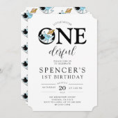 Een prachtige Astronaut Boy's Verjaardag Uitnodigi Kaart (Voorkant / Achterkant)