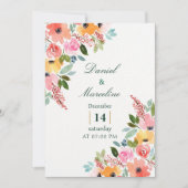 Een prachtige bloemenbruiloft uitnodiging (Voorkant)