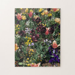 Een prachtige bloementuin legpuzzel