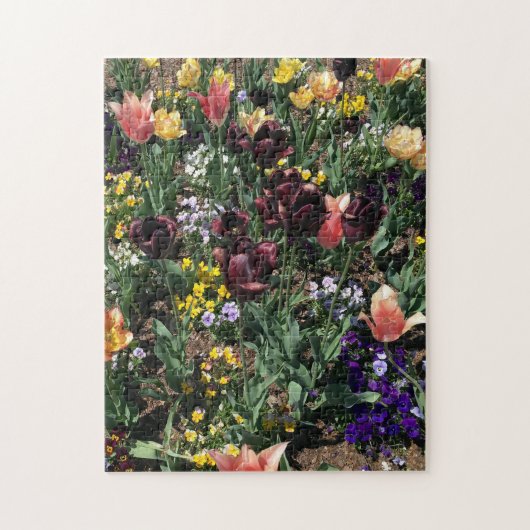Een prachtige bloementuin legpuzzel (Verticaal)