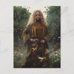 Een prachtige blonde godin van de honingbijen briefkaart