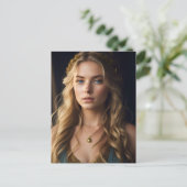 Een prachtige blonde vrouw briefkaart (Staand voorkant)