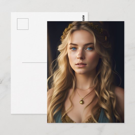 Een prachtige blonde vrouw briefkaart (Voorkant / Achterkant)