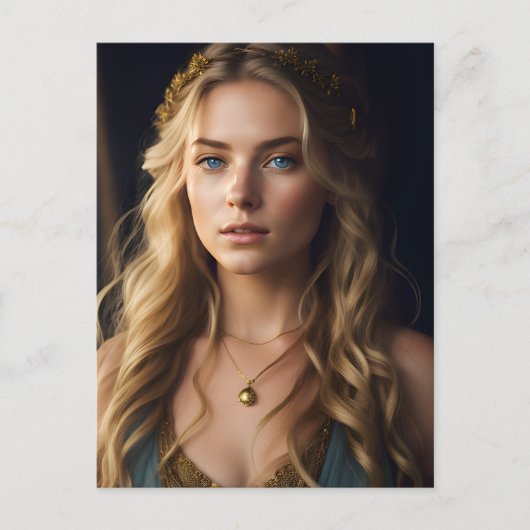 Een prachtige blonde vrouw briefkaart (Voorkant)