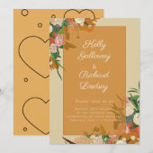 Een prachtige bruiloft uitnodigingsbloemen met Kaa Kaart (Voorkant / Achterkant)