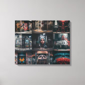 Een prachtige compilatie van street art graffiti f canvas afdruk (Voorkant)