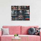 Een prachtige compilatie van street art graffiti f canvas afdruk (Insitu (Woonkamer))