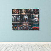 Een prachtige compilatie van street art graffiti f canvas afdruk (Insitu (Houten vloer))