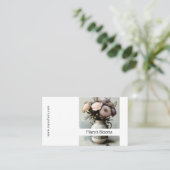 Een prachtige crèmes en witte bloemenWaterverven Visitekaartje (Staand voorkant)
