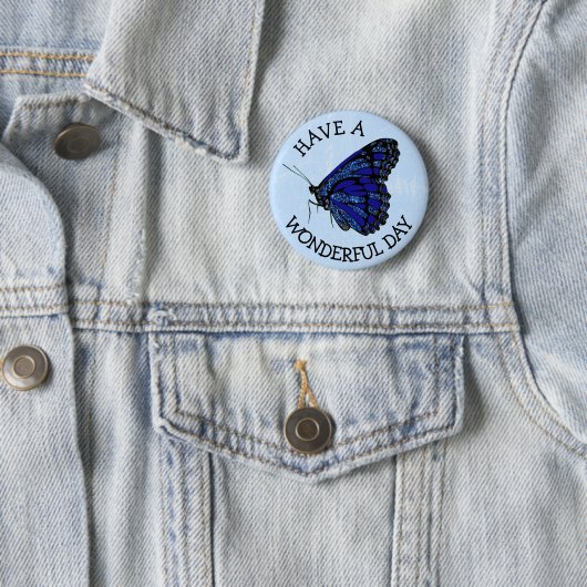 Een prachtige dag  blauwe vlinder Button (In situ)