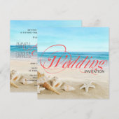 Een prachtige dag op de beach calligraphy Wedding Kaart (Voorkant / Achterkant)