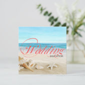 Een prachtige dag op de beach calligraphy Wedding Kaart (Staand voorkant)