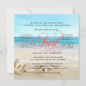 Een prachtige dag op de beach calligraphy Wedding Kaart (Achterkant)