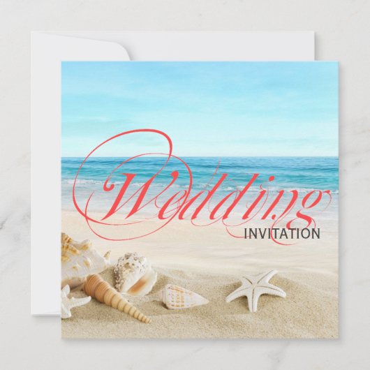 Een prachtige dag op de beach calligraphy Wedding Kaart (Voorkant)