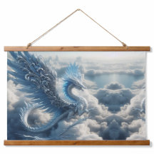 Een prachtige draak omringd door wolken