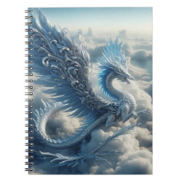 Een prachtige draak omringd door wolken notitieboek