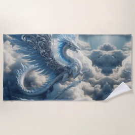 Een prachtige draak omringd door wolken strandlaken